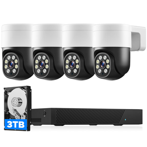 Toguard SC45 4K PoE Security Camera System 8MP Wired Outdoor PoE IP Cam with Color Night Vision, Spotlight& Siren and Motion Tracking