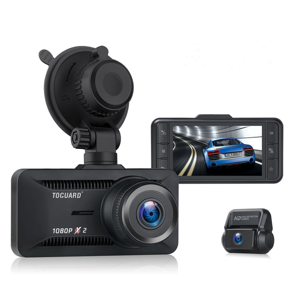 Toguard CE63 Dual Lens Dash FHD 1080P Camera for Cars Backup Camera Support External GPS Logger（Only sold in the US and UK)