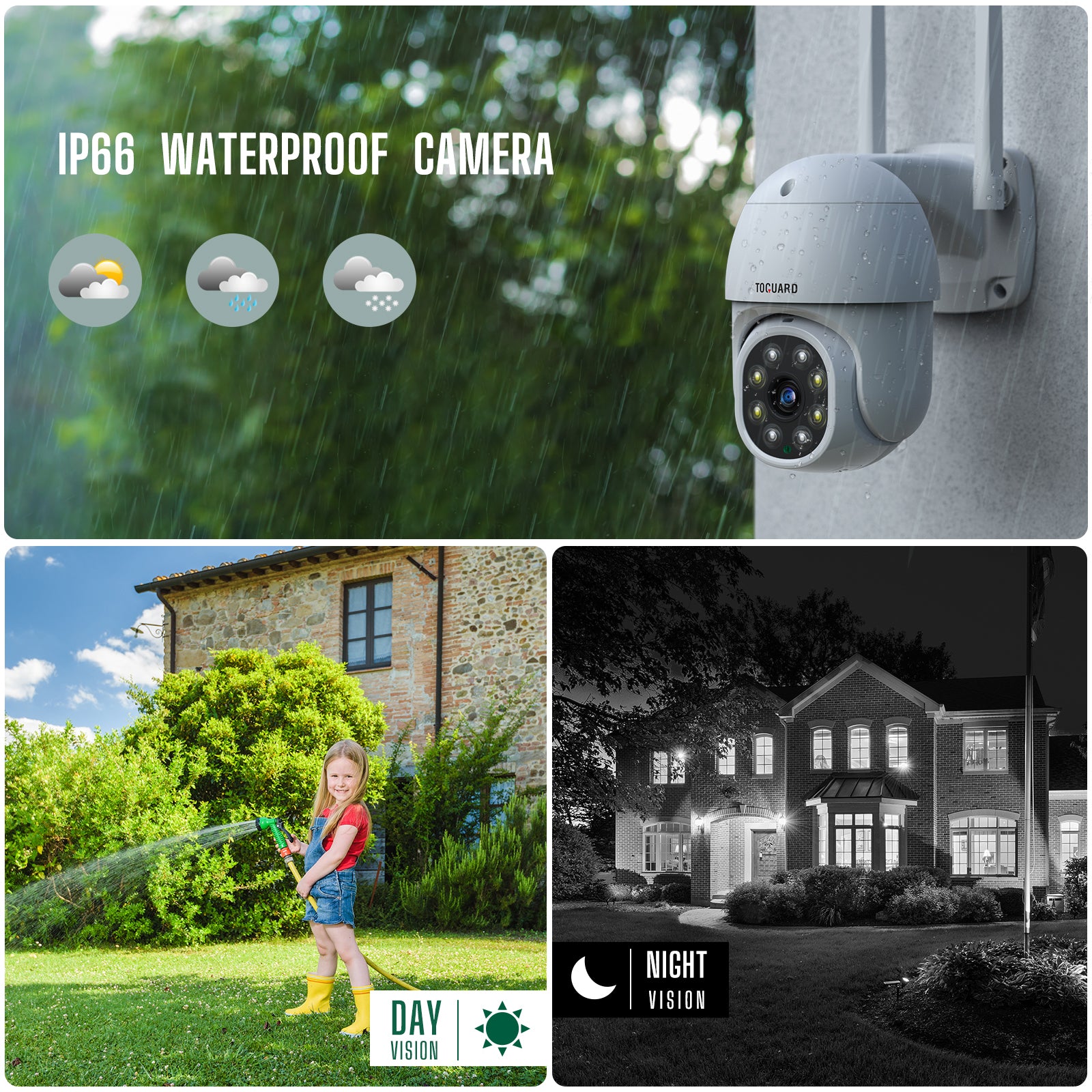 Toguard W310 Wireless Home Security Camera System Outdoor PTZ Cameras and Bullet Cameras（Only available in Canada）
