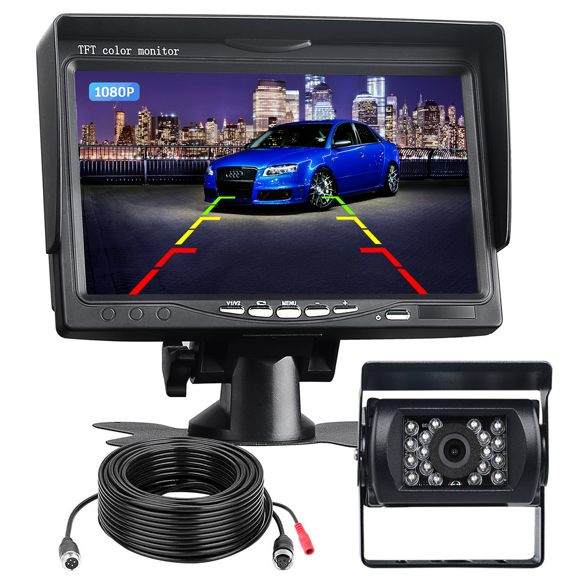 Toguard RC02 1080P 7'' HD Monitor Vehicle Backup Camera with Night Vis ...