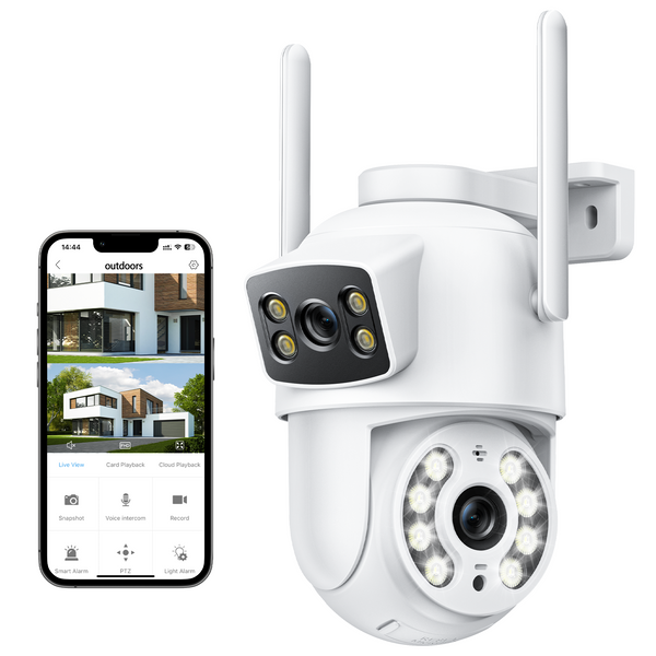 Toguard SC40 2K 3MP Dual Lens Outdoor Security Camera with Color Night Vision, Motion Detection and Humanoid Tracking