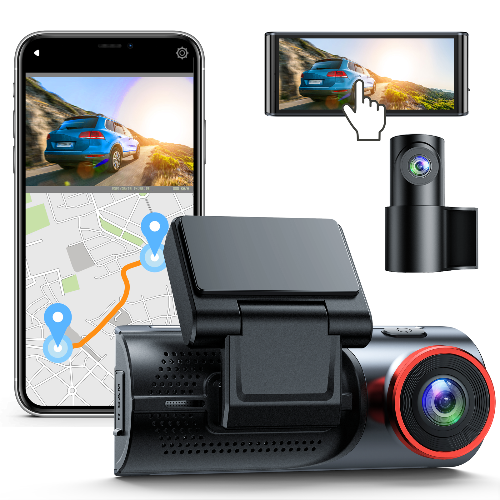 Dash Cam Vorne und Hinten Kamera AUTO DVR Auto Video Recorder