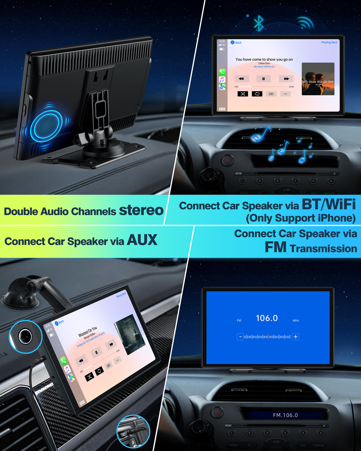 Wireless Apple Carplay and Android Auto 9 Inch Touch Screen