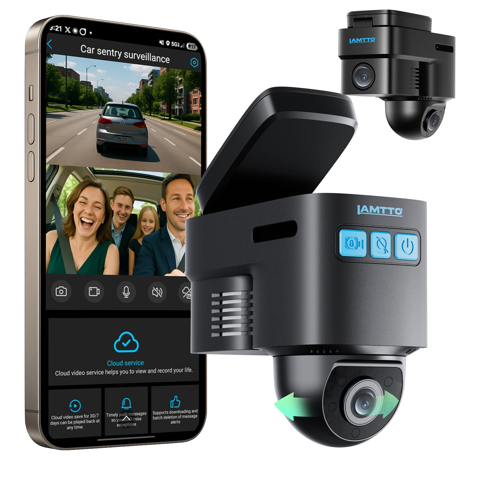 4G LTE Cellular Dash Cam, Remote Live-View & Location Event Video Alarm & Cloud Storage Car Security Camera