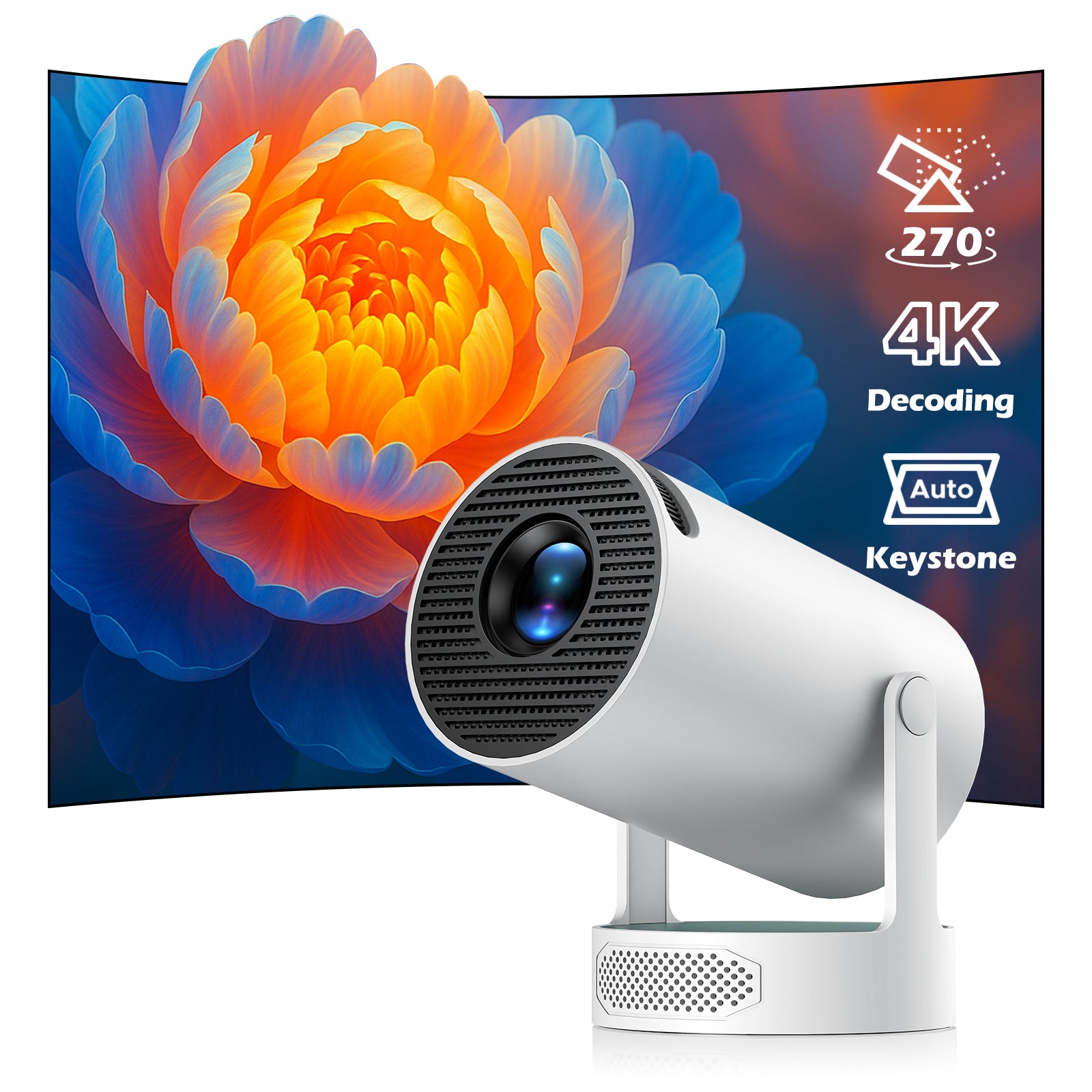 Mini Projector with WiFi and Bluetooth, Smart Portable Movie Projector ...