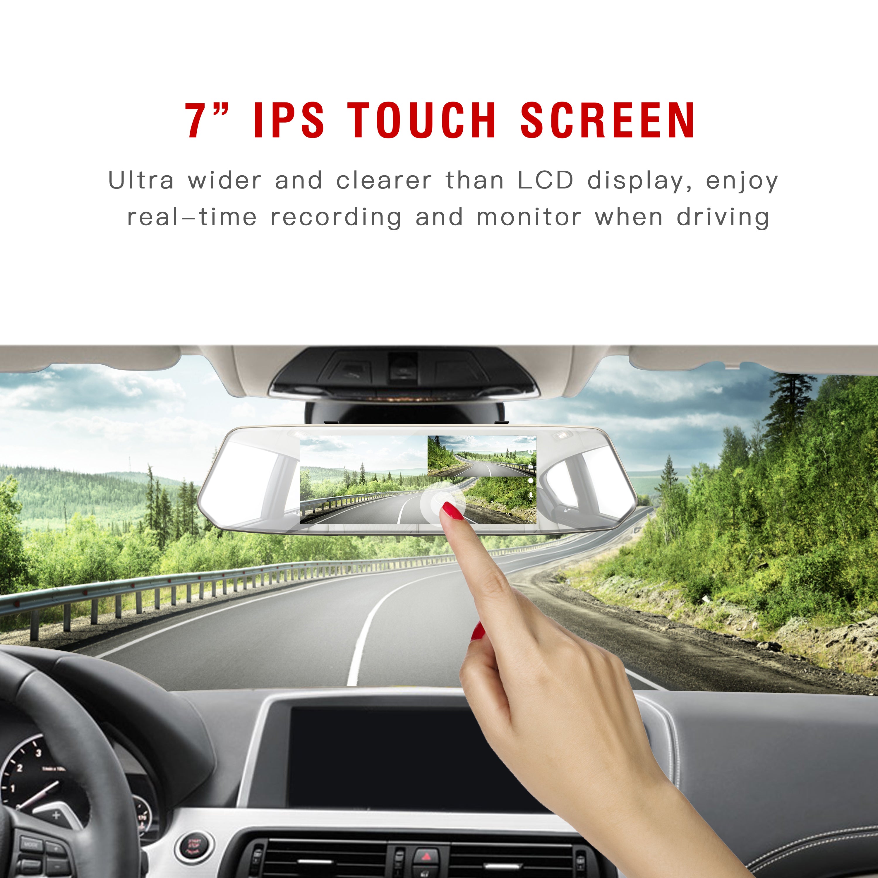 Toguard CE35  Dual lens Dash Cam  Camera  Touch Screen Front for Cars Backup Camera（UK ONLY)
