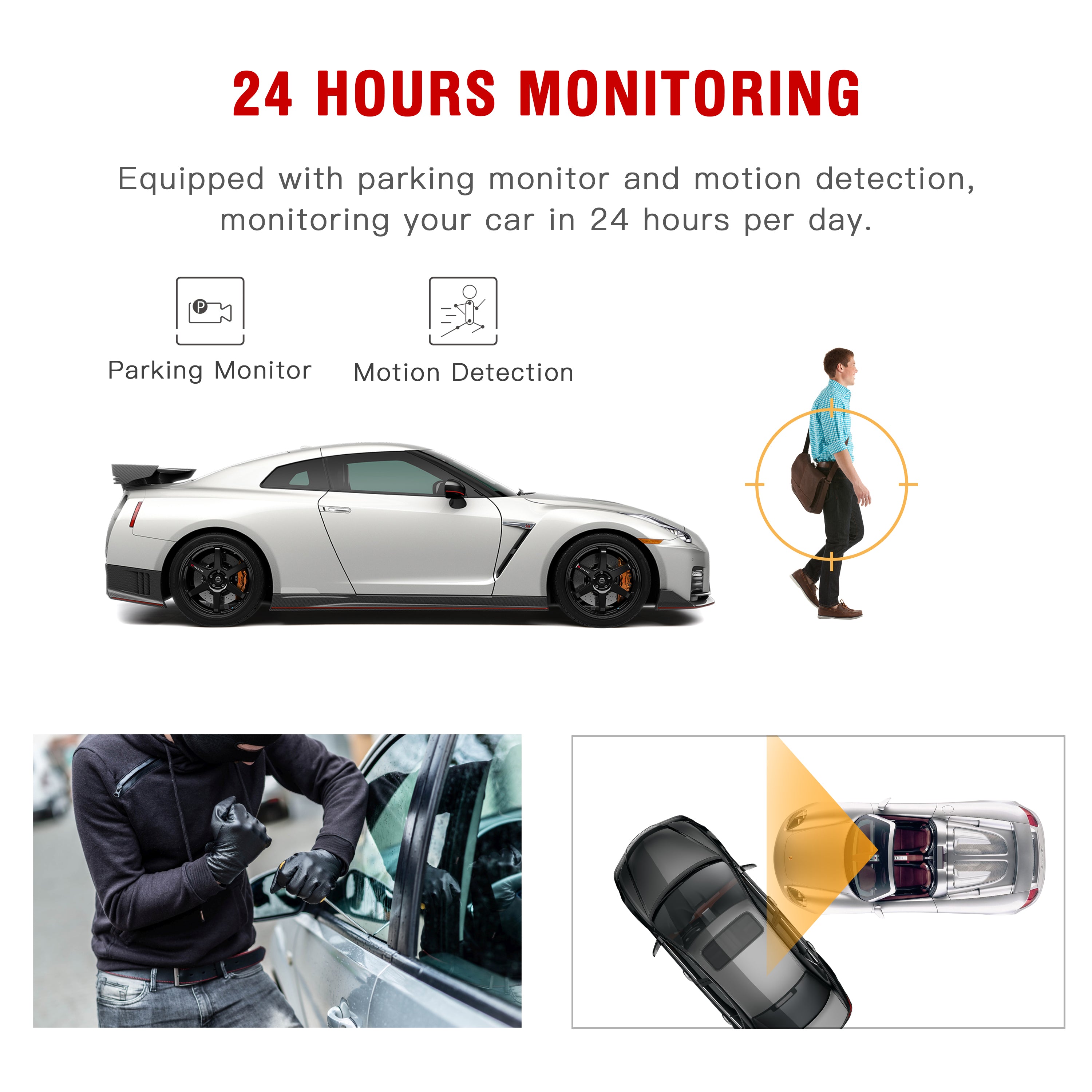 Toguard CE35  Dual lens Dash Cam  Camera  Touch Screen Front for Cars Backup Camera（UK ONLY)