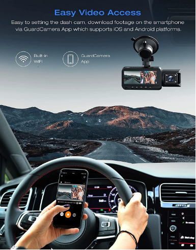 Toguard CE67A 4K Front und Inside GPS WiFi 2160P + 1080P Dual Dash Camera
