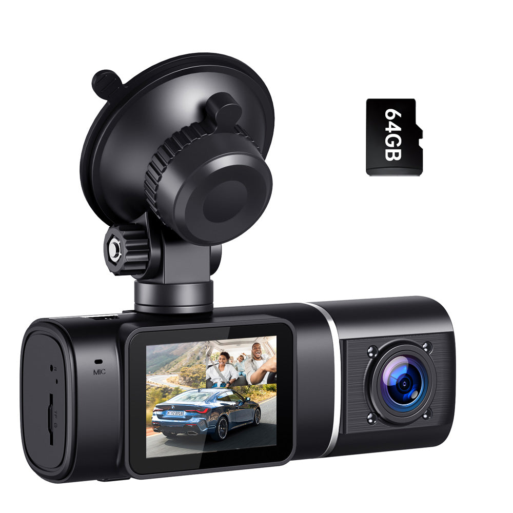 Toguard C310 Dual Dash Cam Front and Inside 1080P Dash Camera for Cars With 64GB SD Card(USA  ONLY)
