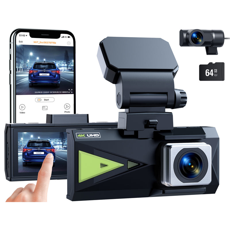 TOGUARD UHD 4K+1080P Dual DashCam WLAN GPS Auto Kamera DVR Recorder  Nachtsicht