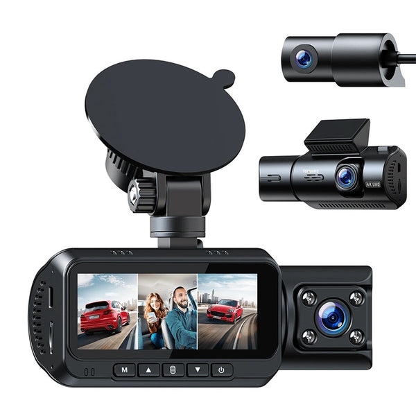 TOGUARD CE66A GPS 4K WiFi 2k + 1080P + 1080P Caméra de tableau de bord triple voiture 3 voies