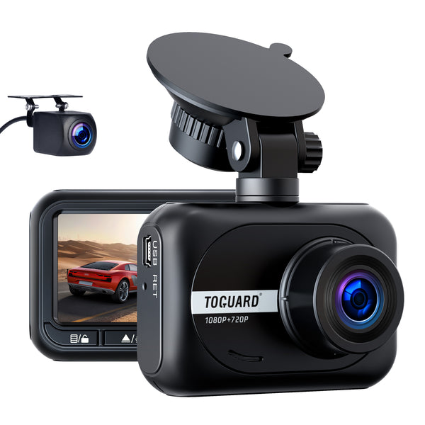 Toguard CE18A Mini Dual Dash Cam für Autos 1080P Front- und Heckkamera