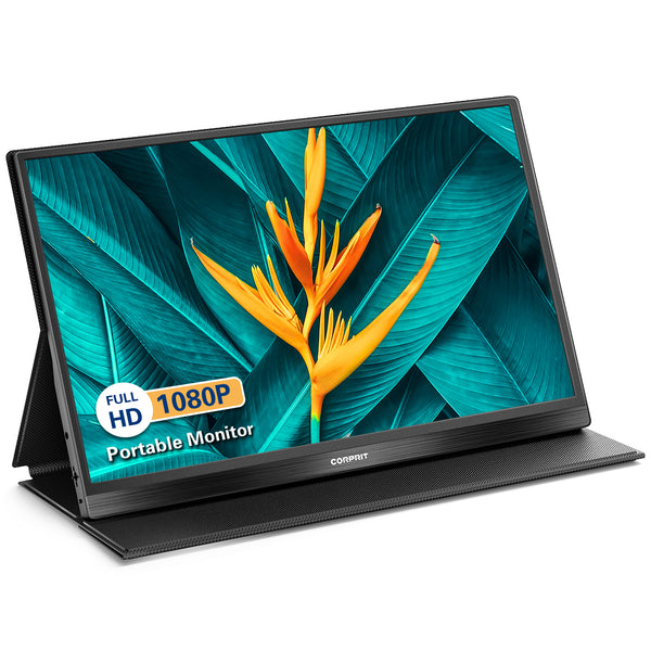 Portable Monitor, Corprit D153 15.6" 1080P 100% sRGB Portable USB C External Monitor (Only sold in Europe )