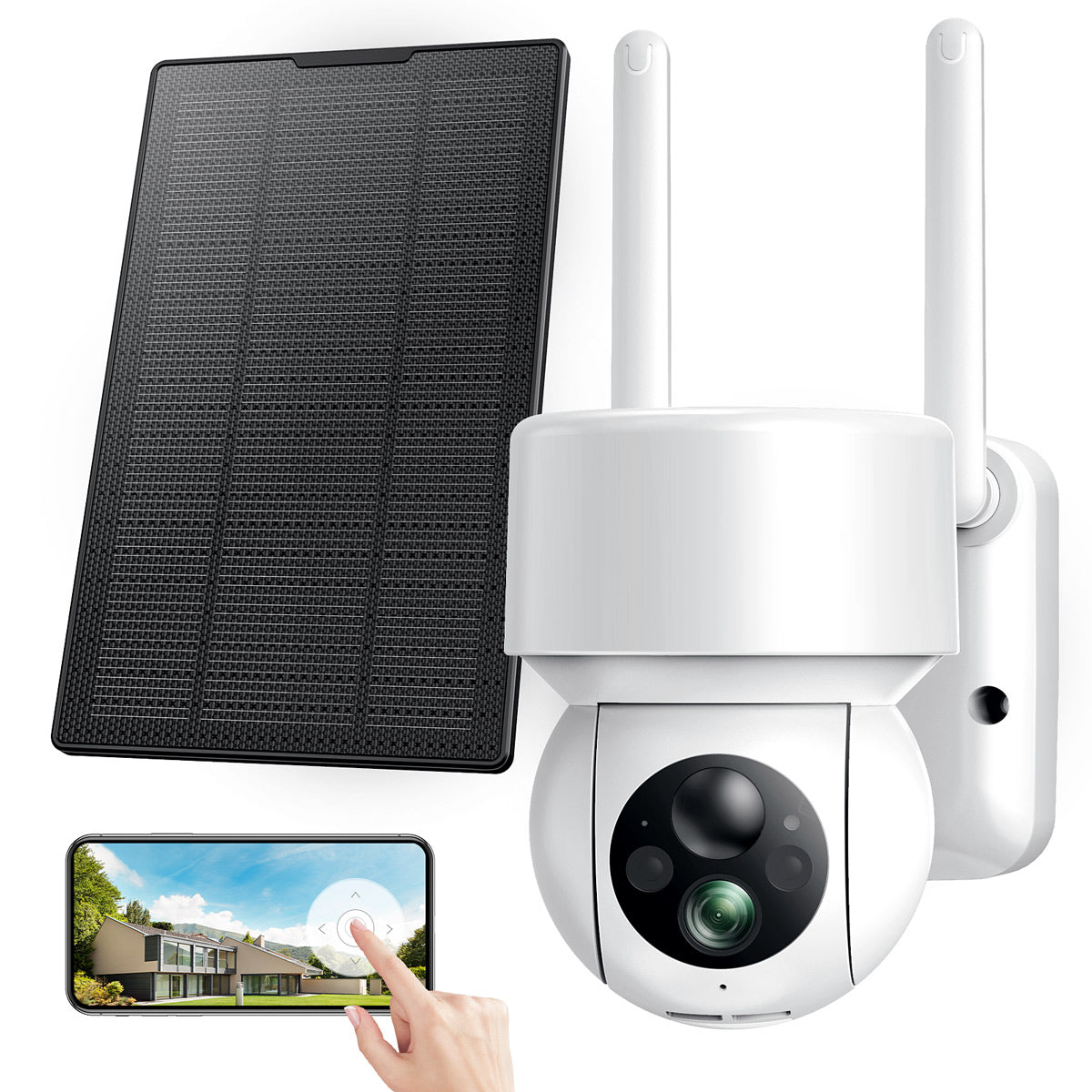 Toguard AP55 1080 PTZ 15000mAh Rechargeable Battery Security Camera With Solar Panel