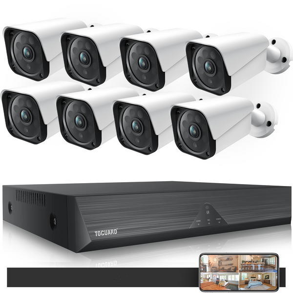 Toguard W208 8CH 1080P Sicherheitskamerasystem Home Outdoor Lite Wired DVR Sicherheitsüberwachungskameras