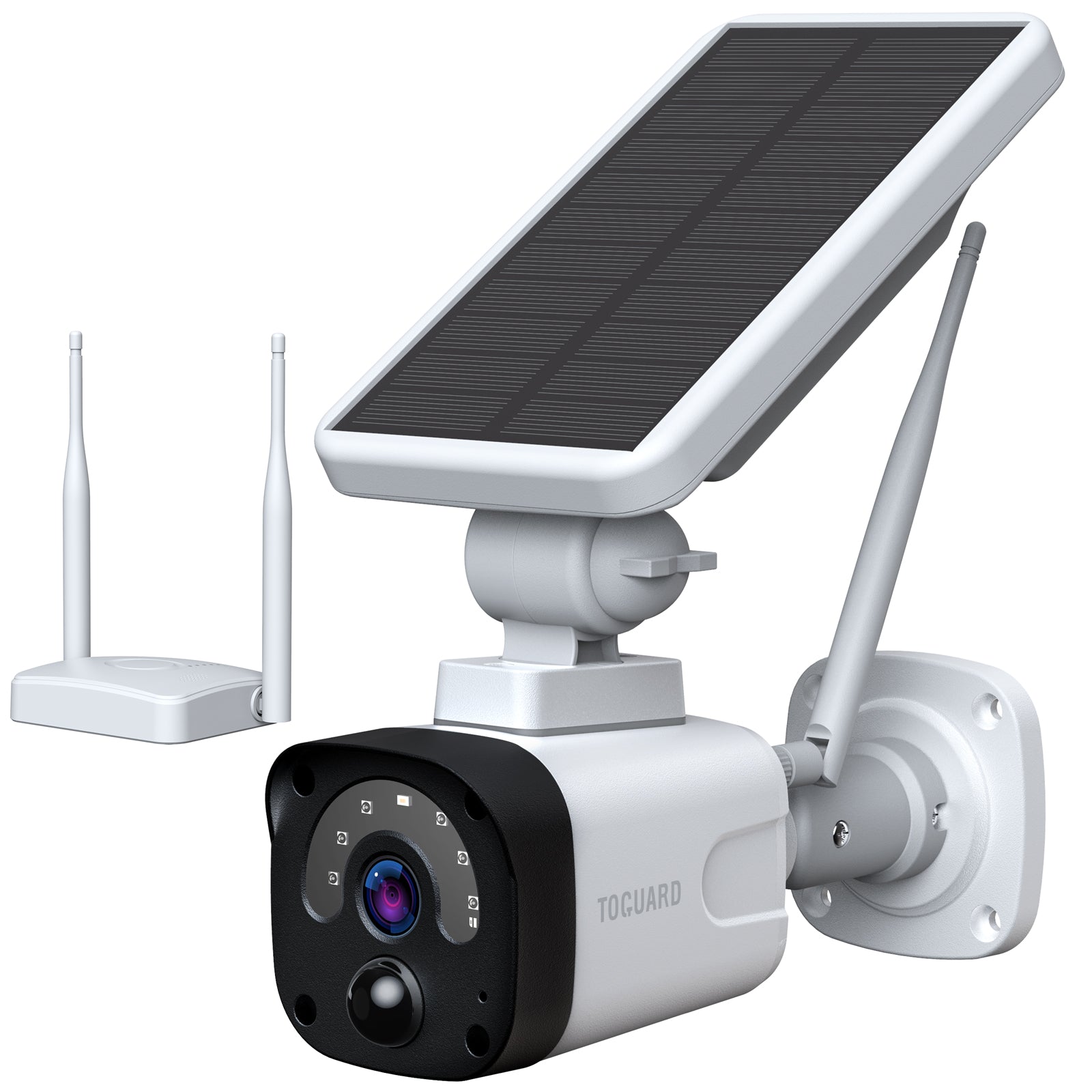 Toguard W601 3MP Outdoor Wireless WiFi (Includes Base Station and 1 Camera) Solar Battery Powered  Security Camera System