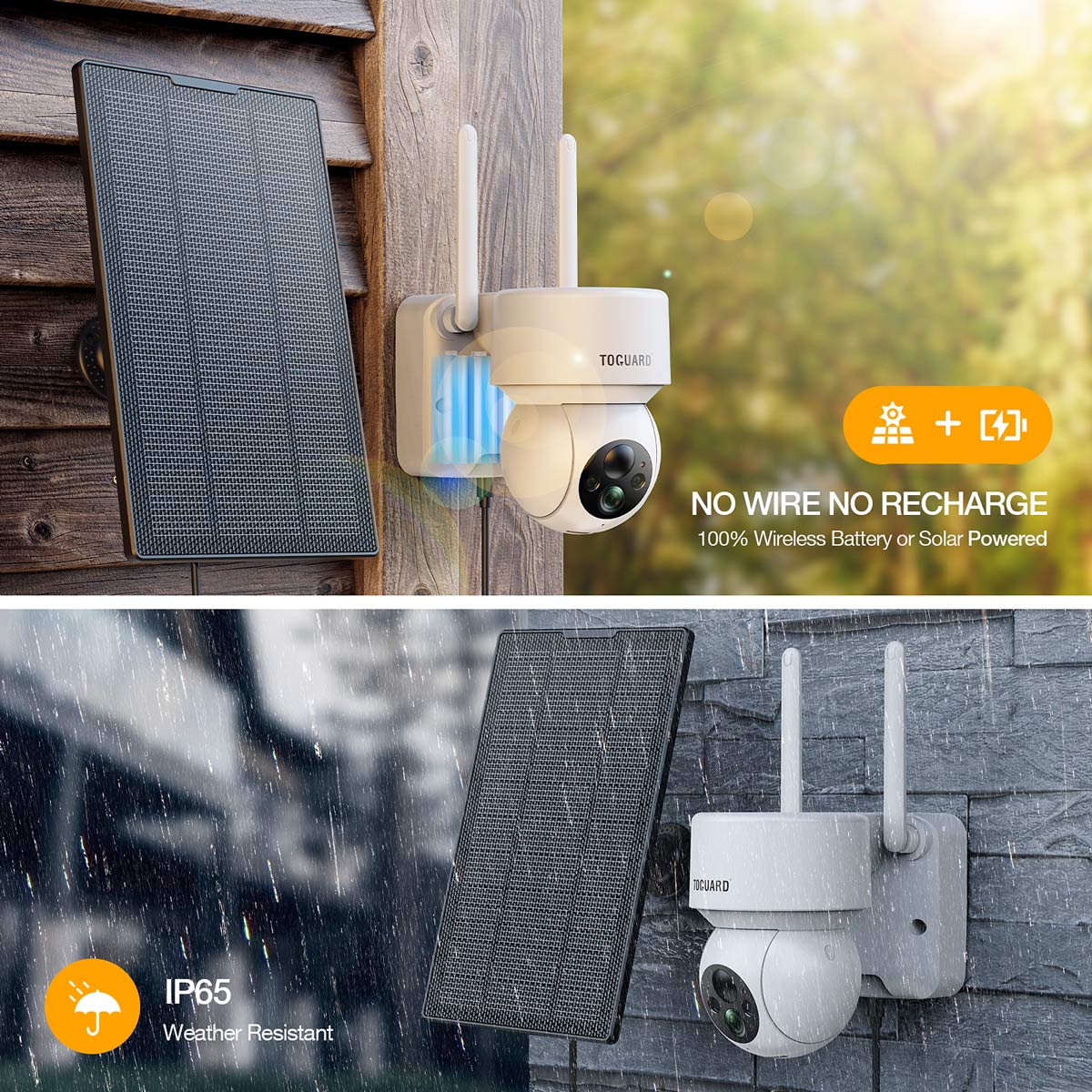 Toguard AP55 1080 PTZ 15000mAh Rechargeable Battery Security Camera With Solar Panel