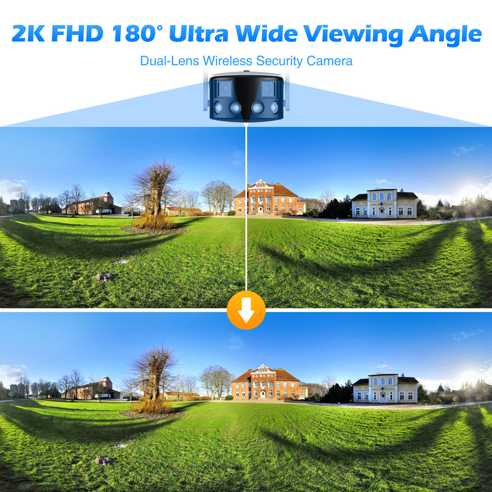 Toguard SC10 4MP Dual-Lens 180° Ultra Wide Angle Wireless Security Camera