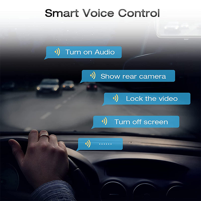 Toguard CE80B 4K Mirror Dash Cam, GPS Full Touch Screen 12" Voice Control Caméra de recul