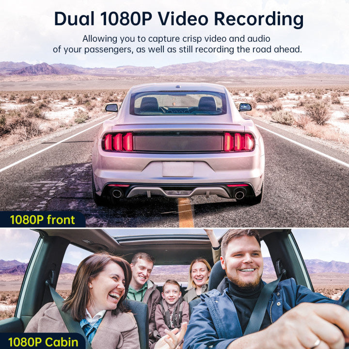 Toguard C310 Dual Dash Cam Front and Inside 1080P Dash Camera for Cars With 64GB SD Card(USA  ONLY)