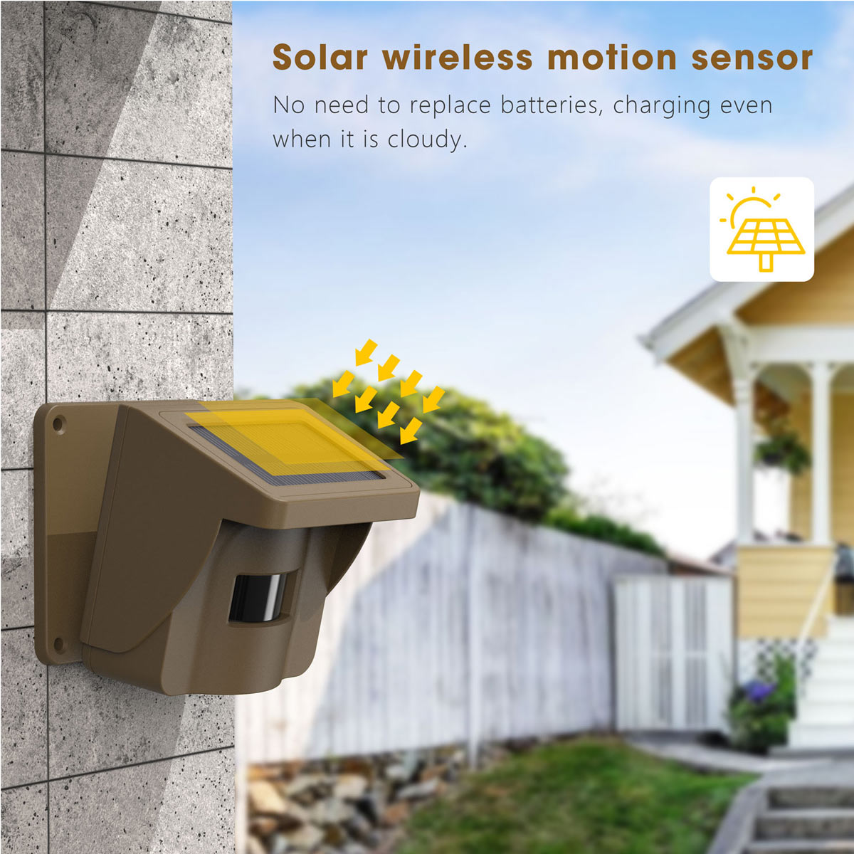 TOGUARD Einfahrtsalarm - 1/2 Meile Long Range Solar Wireless PIR Motion Sensor & Detektor mit 30 Fuß Erfassungsbereich, IP66 Wasserdichtes Outdoor-Sicherheitswarnsystem Passend für Monitor & Protect Property