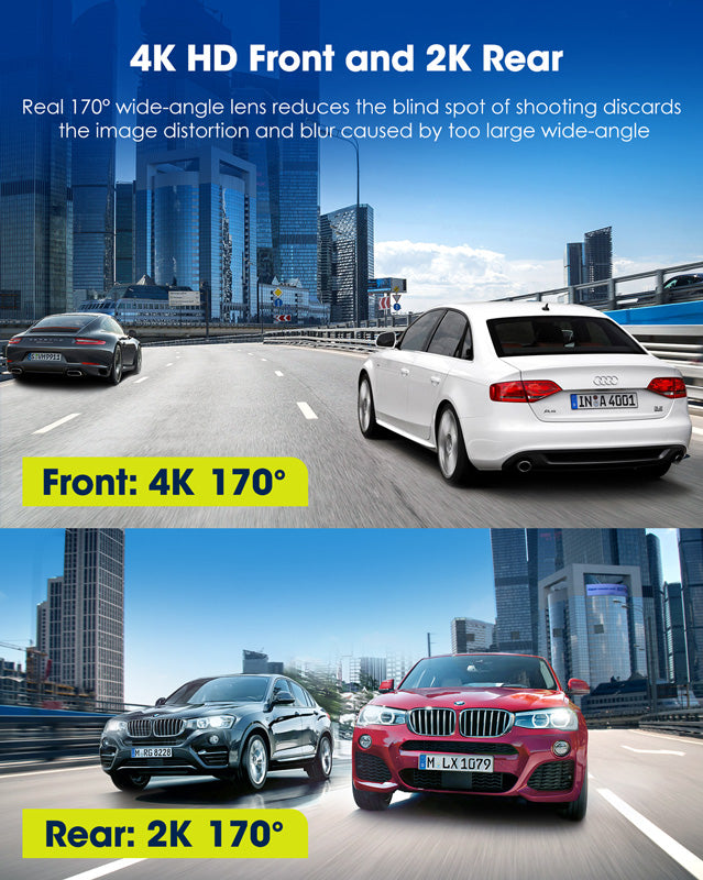 Toguard DC15 Real 4K+ 2K Front and Rear Dual Sony Sensor Dash Camera, The Highest-Definition & Performance Dashcam