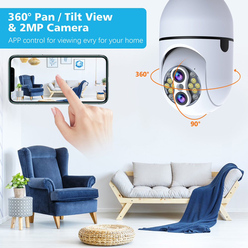 Toguard SC11 2MP 10 x Zoom Wireless WiFi PTZ Light Bulb Security Camera(Available only in the US and Canada)