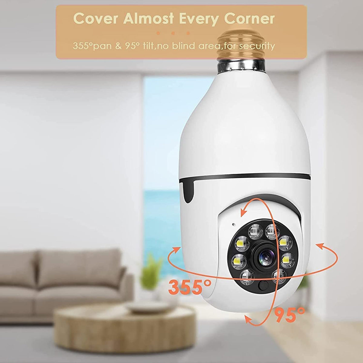 Toguard SC07 1080P Color Night Vision WiFi Light Bulb Security Camera（Available only in the US and Canada）