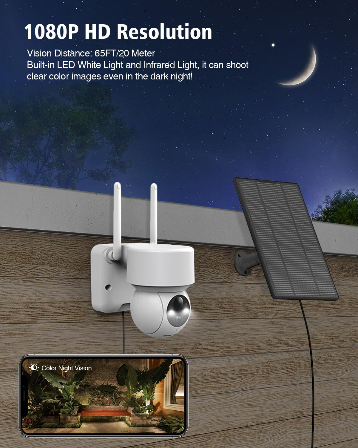 Toguard SC500 1080P Color Night Vision Wireless Security Camera (Without Solar Panel, Only Available In Europe, The UK)