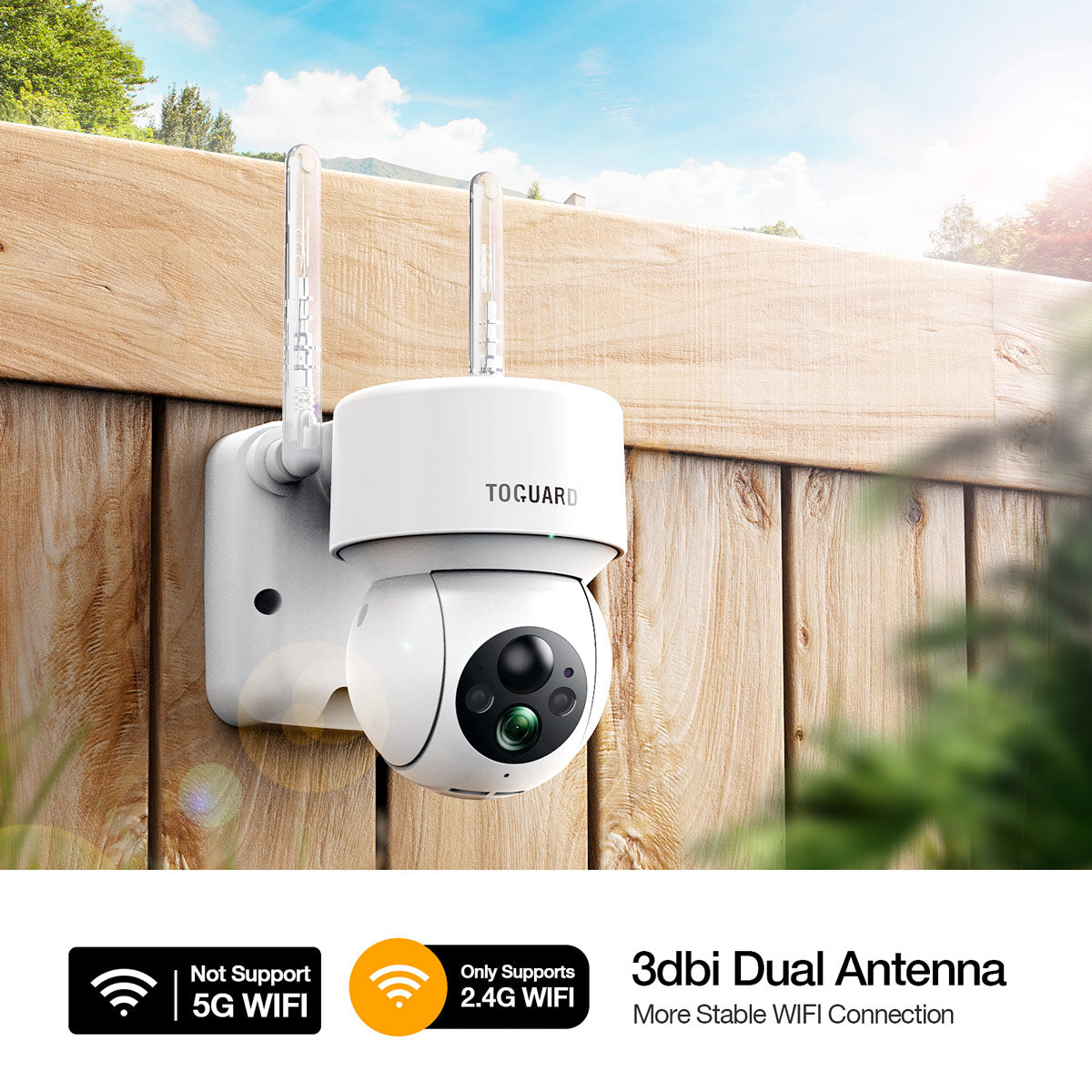 Toguard AP55 1080 PTZ 15000mAh Rechargeable Battery Security Camera With Solar Panel