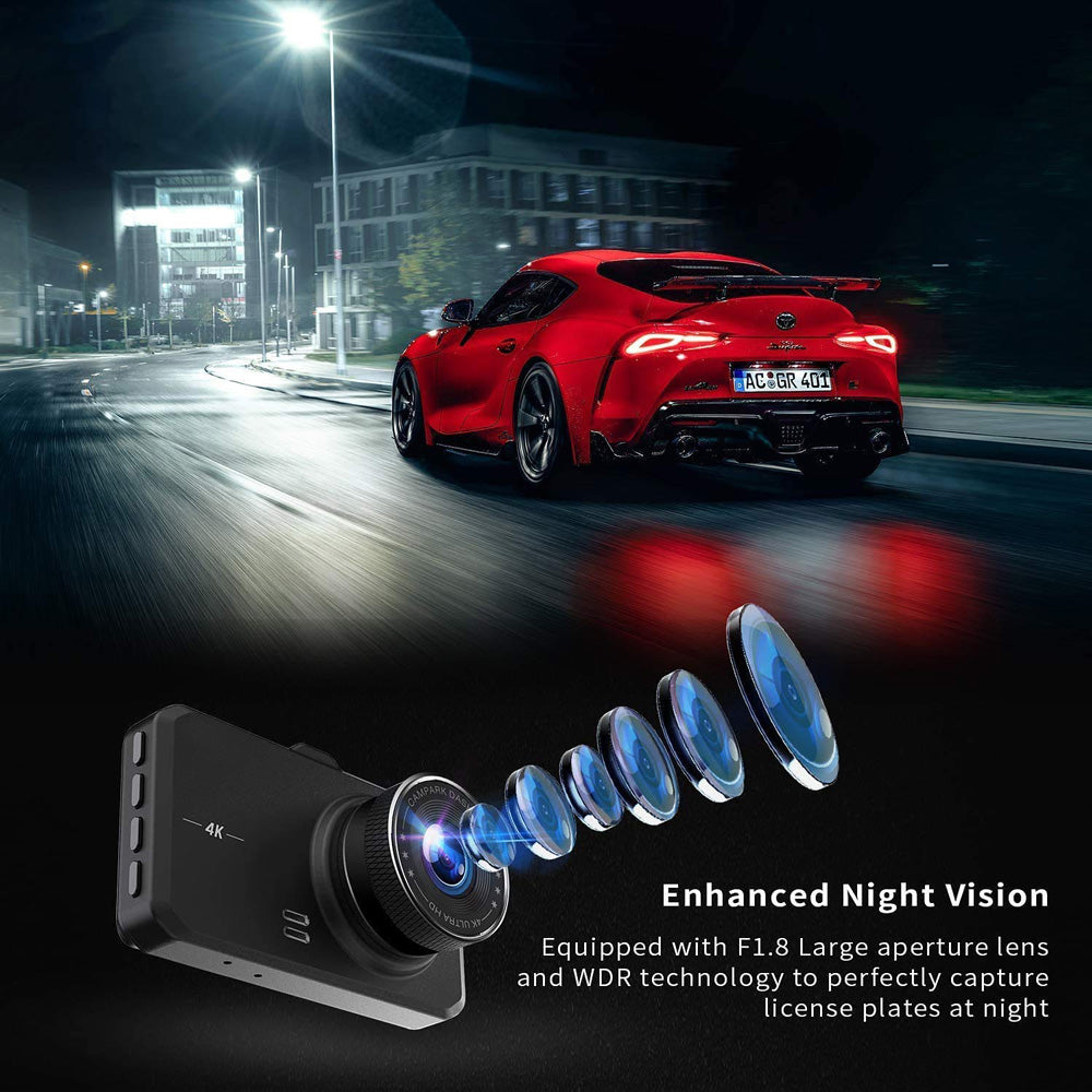 toguard DC10 Dash Cam 4K UHD DVR Driving Recorder Camera
