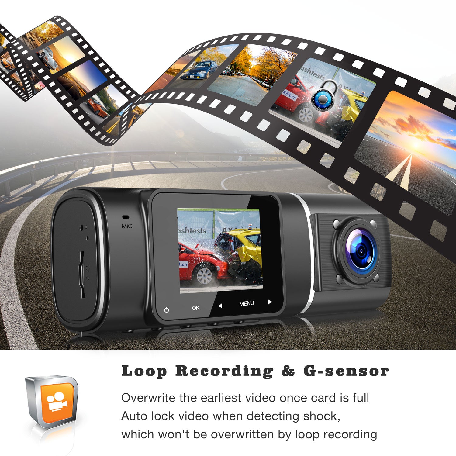 Dual Dash Cam Front und Inside Dash Kamera für Autos ir Nachtsicht Auto  Kamera