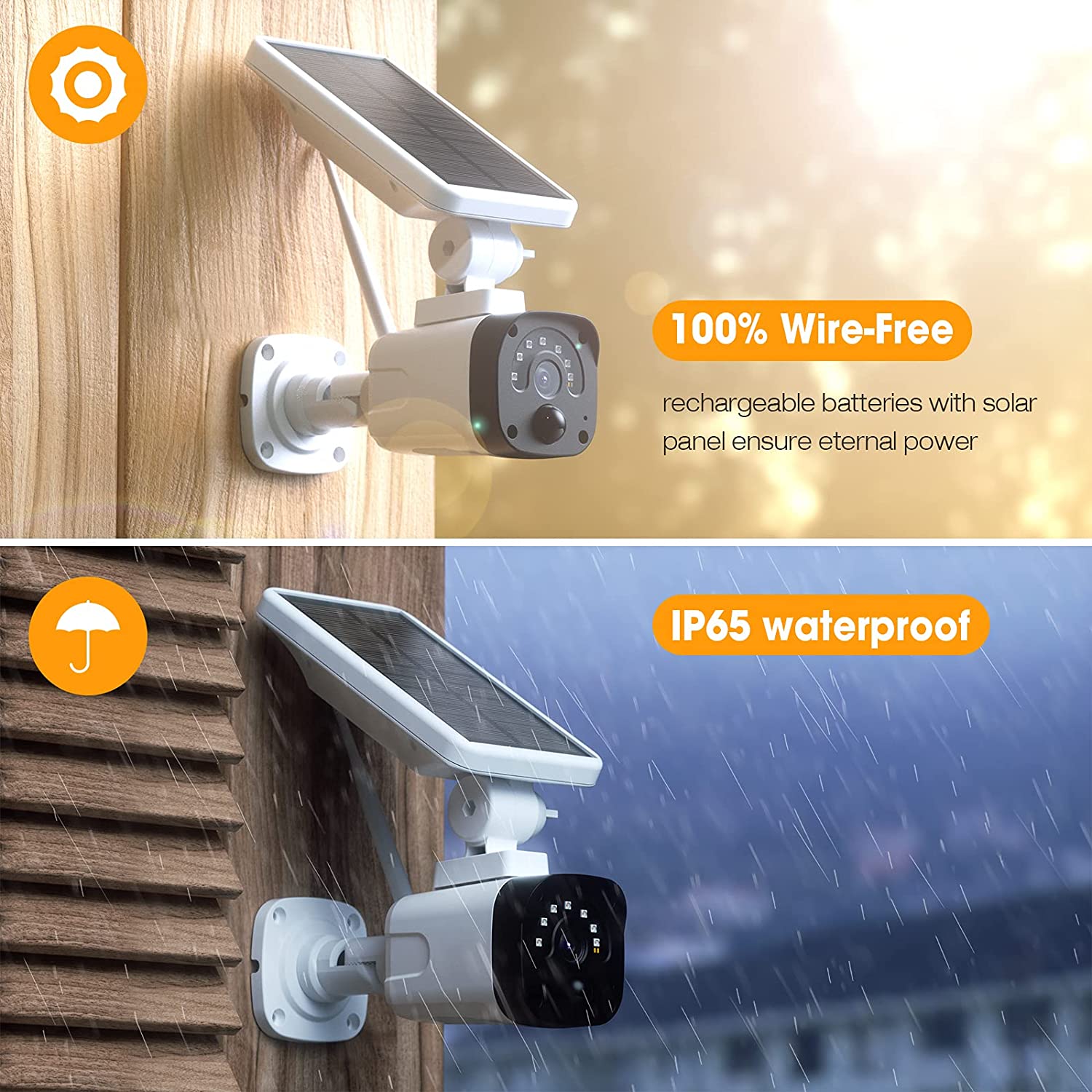 Toguard W604 3MP wasserdichtes Nachtsicht-PIR-Bewegungsaktiviertes drahtloses Überwachungskamerasystem mit 4 Kameras