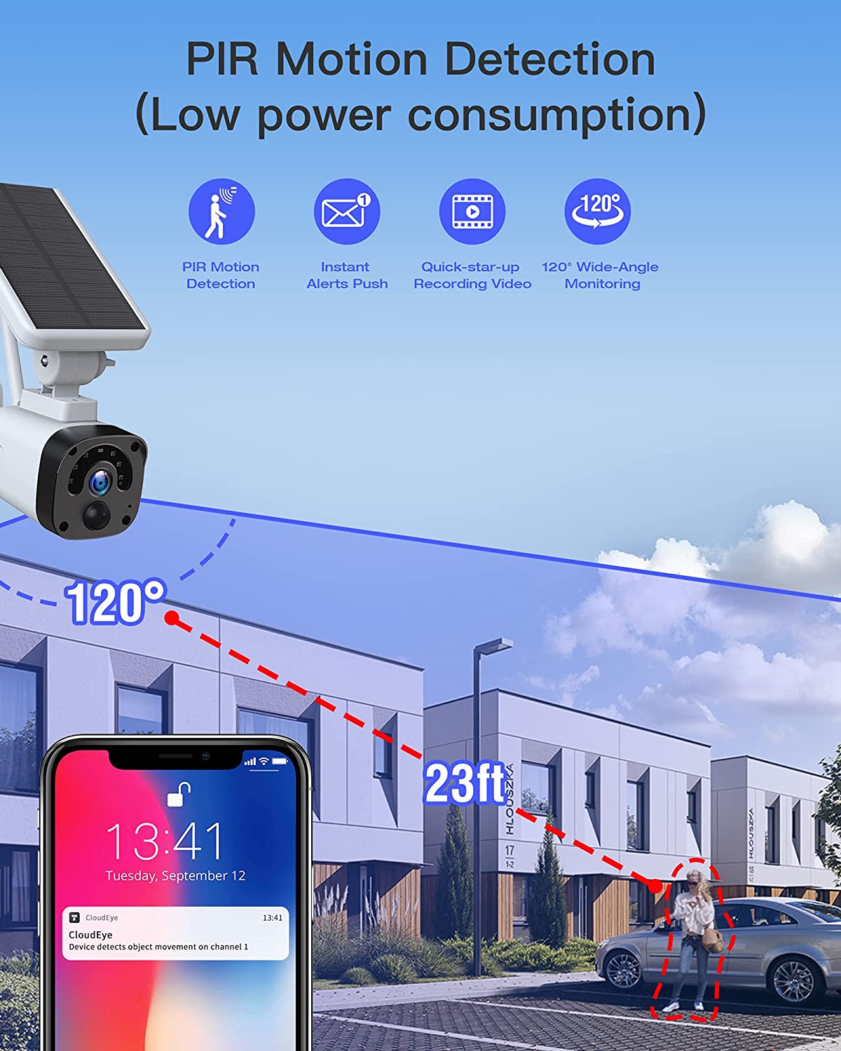 Toguard W603 Wireless Security Camera System Outdoor, 3MP Solar Surveillance Camera System Include Base Station and 3 WiFi Cameras