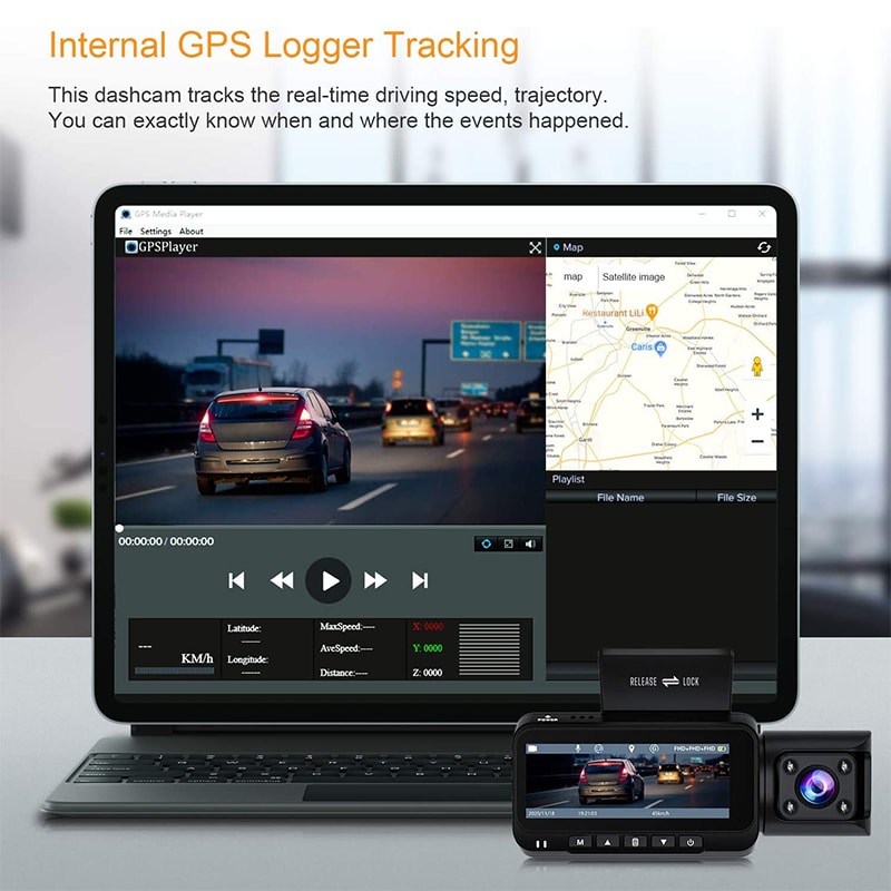 TOGUARD CE66A GPS 4K WiFi 2k+1080P+1080P 3-Wege-Dreifach-Auto-Dashcam