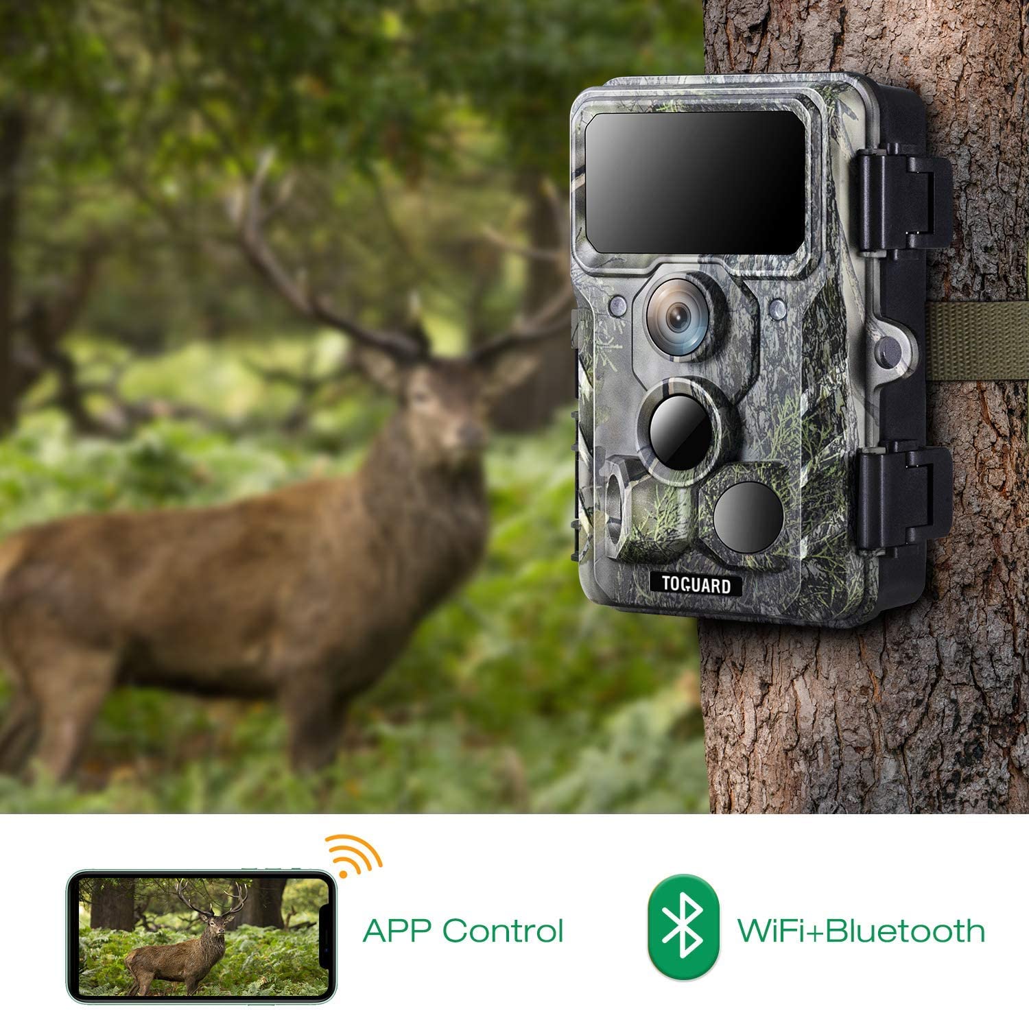 Toguard H100 4K WiFi Trail Camera Bluetooth 30MP with IR LEDs Night Vision Game Camera (Only Available In Europe)