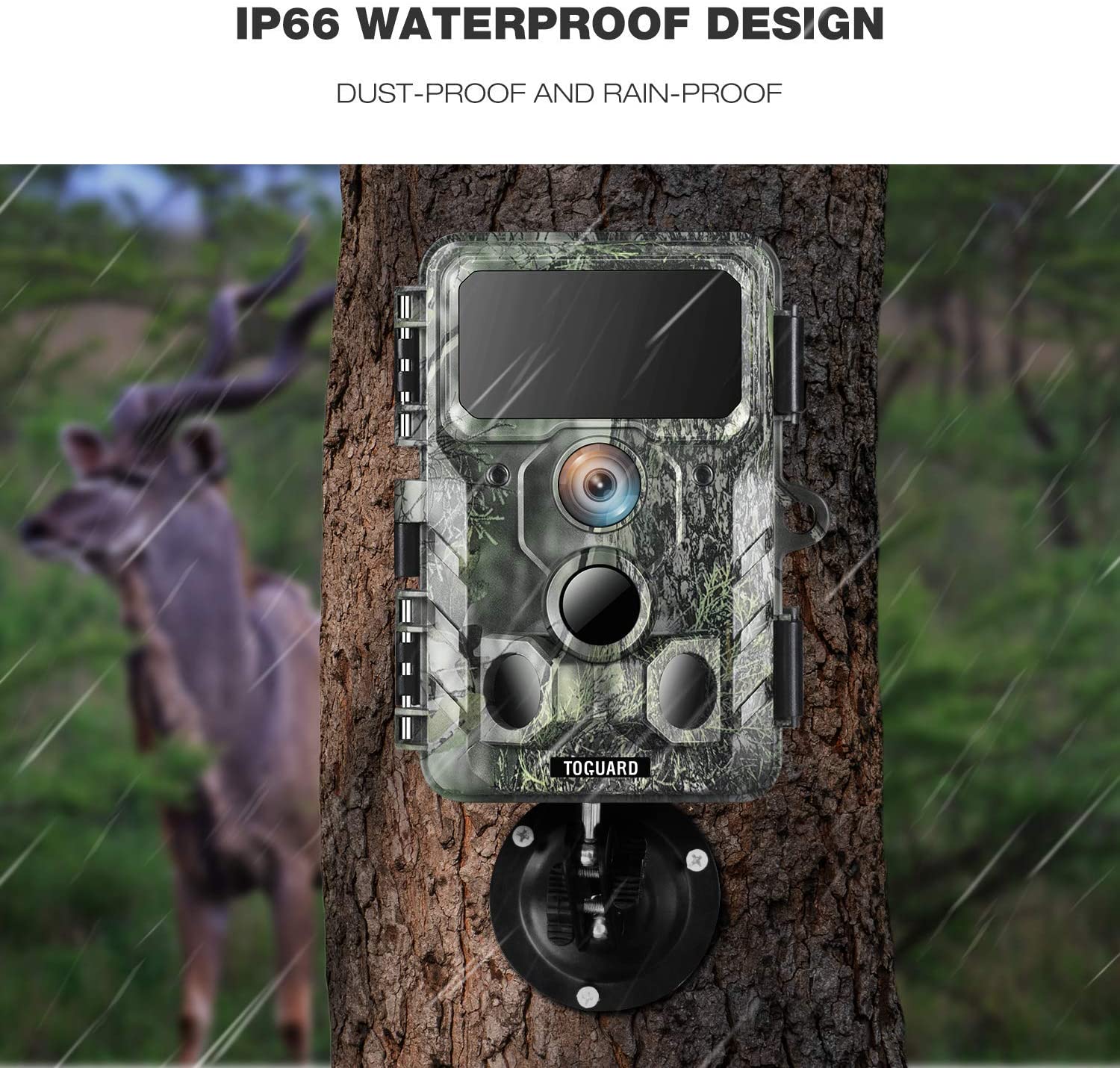 Toguard H100 4K WiFi Trail Camera Bluetooth 30MP with IR LEDs Night Vision Game Camera (Only Available In Europe)