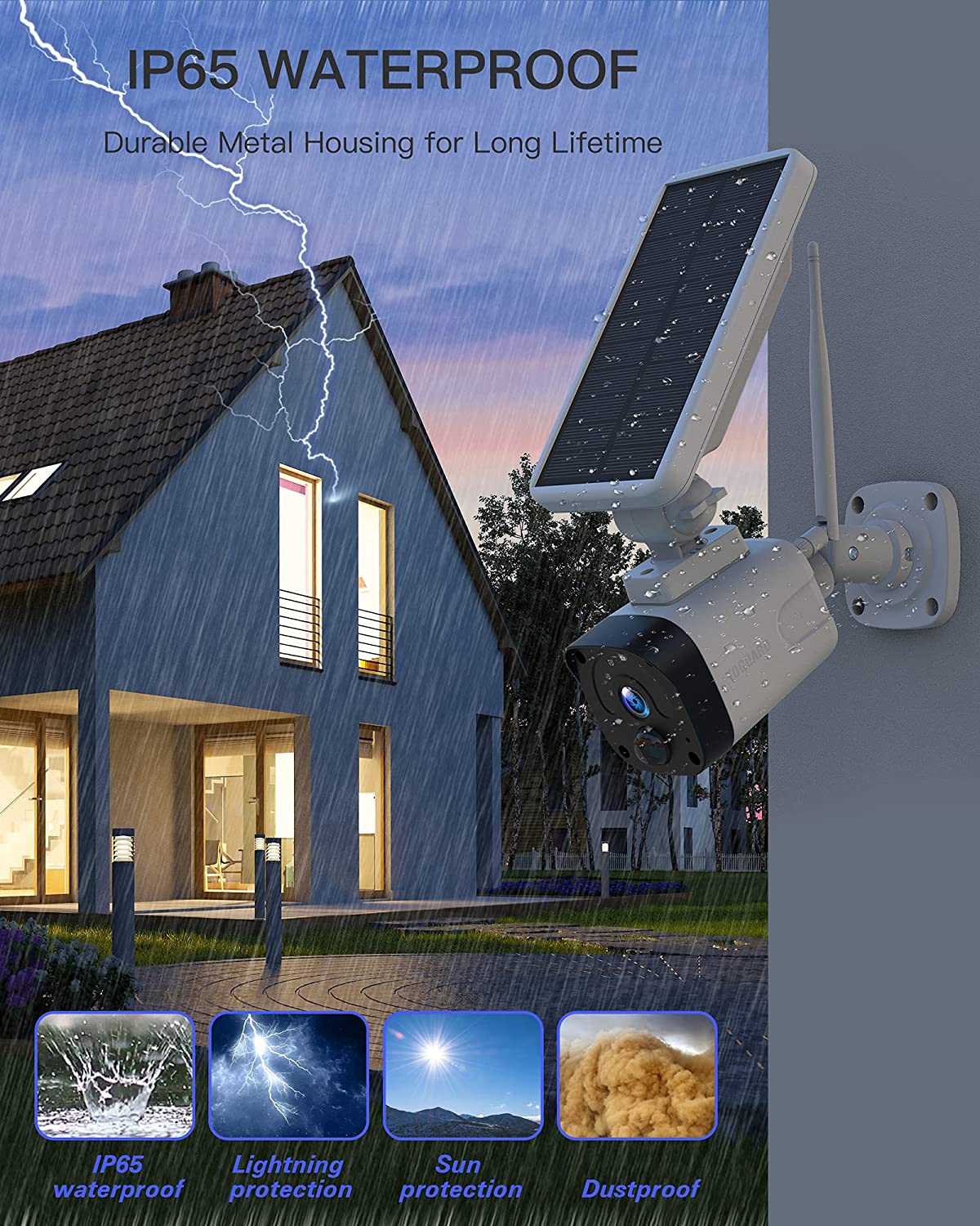 Toguard W603 Wireless Security Camera System Outdoor, 3MP Solar Surveillance Camera System Include Base Station and 3 WiFi Cameras
