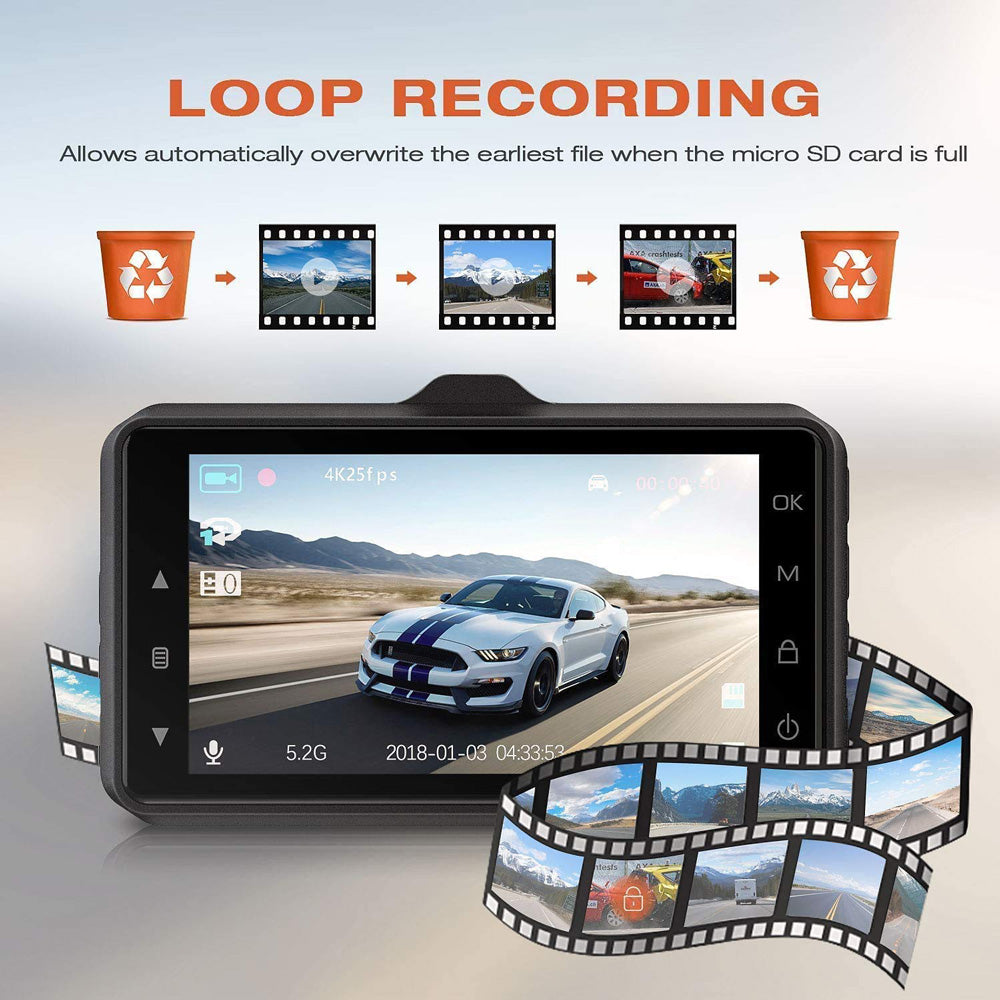toguard DC10 Dash Cam 4K UHD DVR Driving Recorder Camera