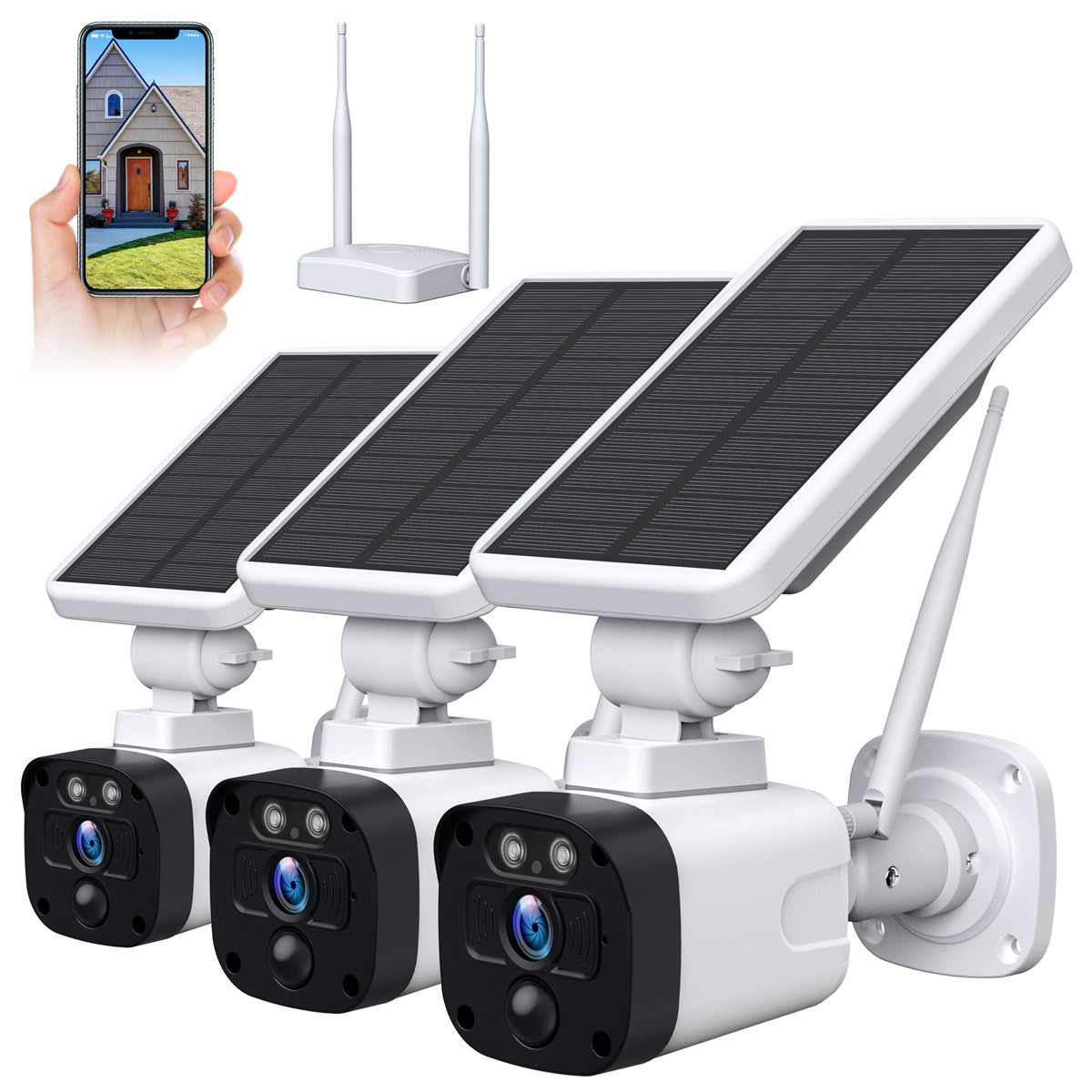Toguard SC02/SC14 3MP Solar Wireless Outdoor Security Camera System ( Include Base Station)