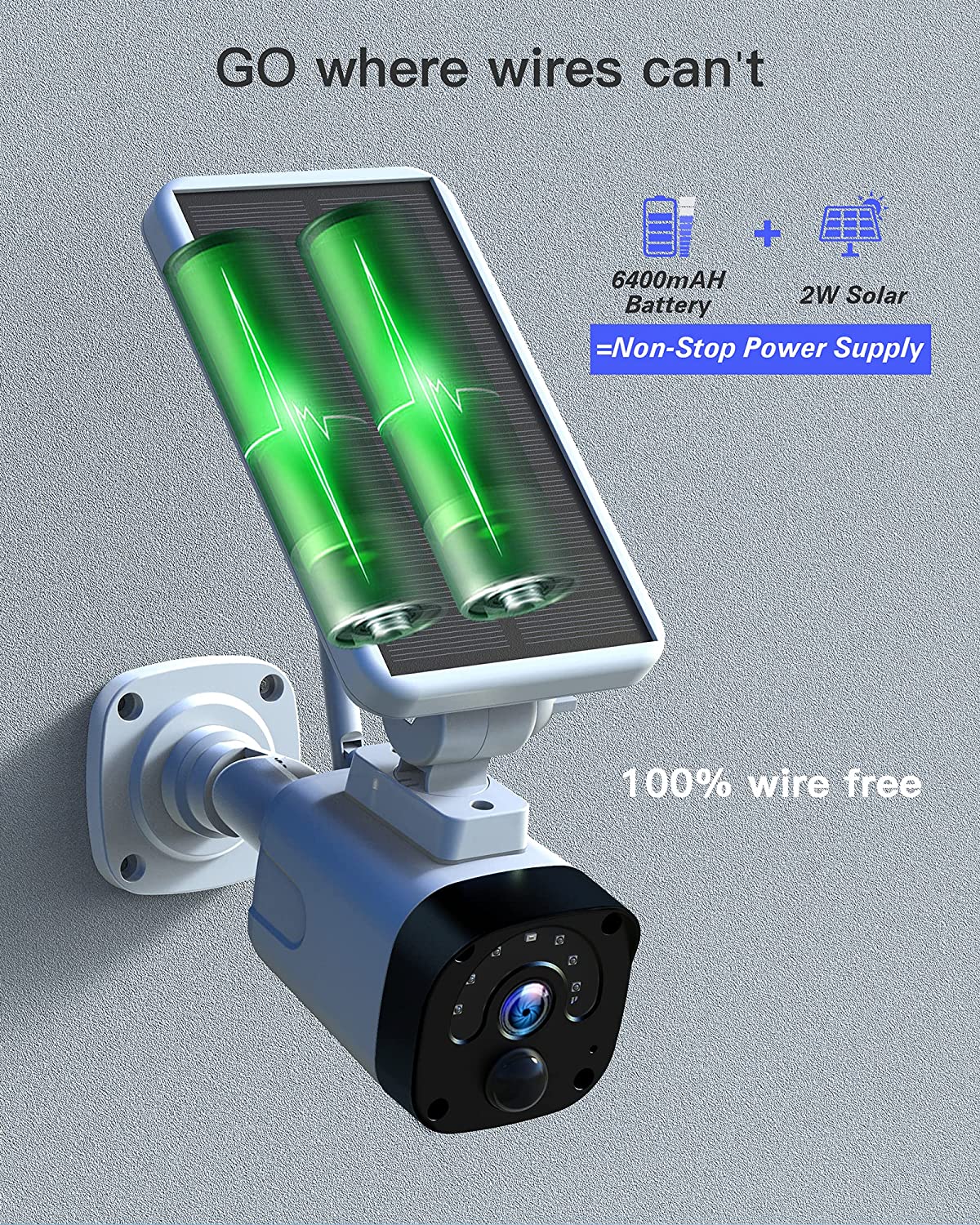 Toguard W603 Système de caméra de sécurité sans fil extérieur, système de caméra de surveillance solaire 1080p comprenant une station de base et 3 caméras WiFi