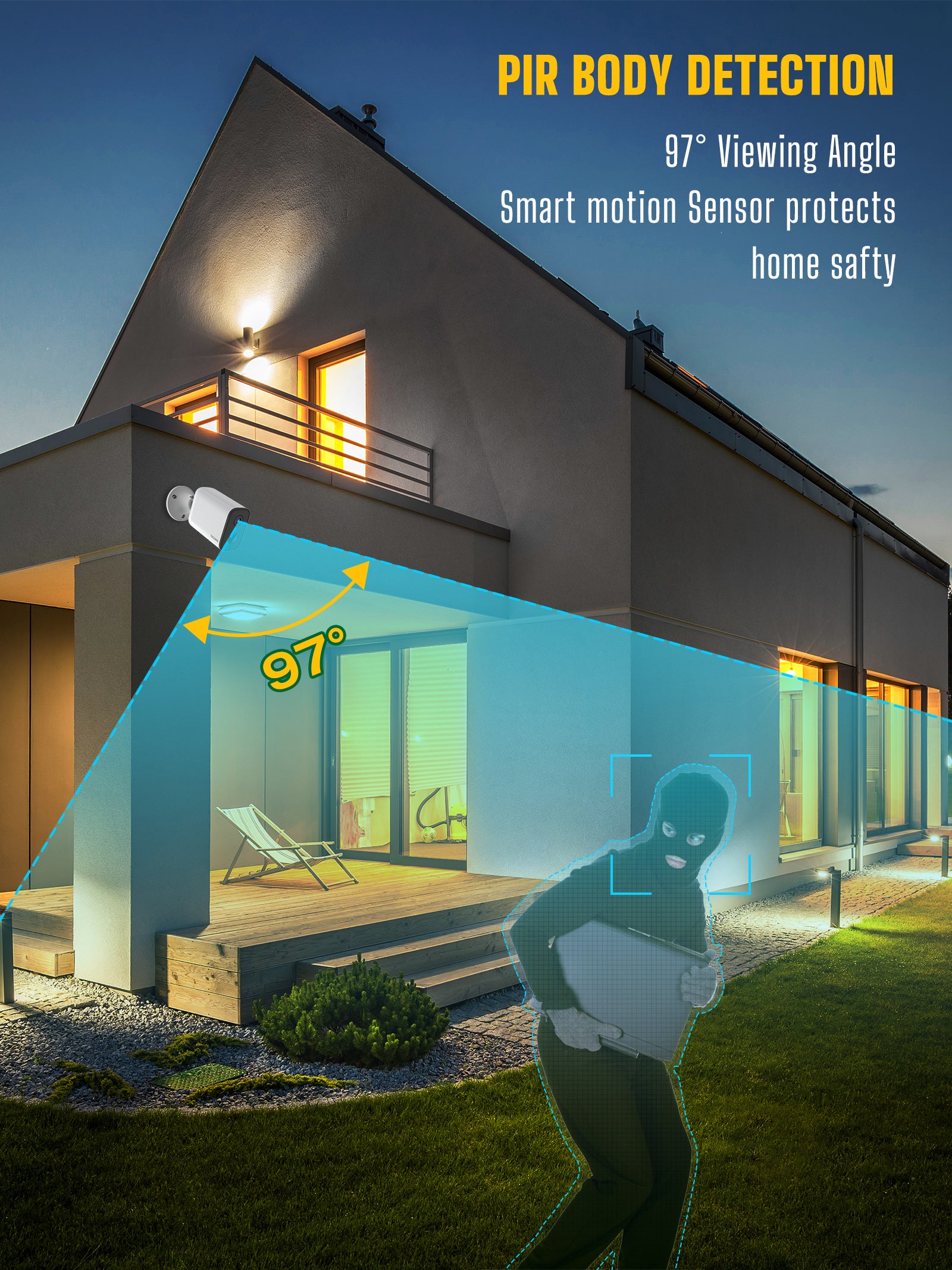 Toguard AP35 Drahtlose Überwachungskamera für den Außenbereich, wiederaufladbare Überwachungskamera, batteriebetriebene Kameras für die Sicherheit zu Hause