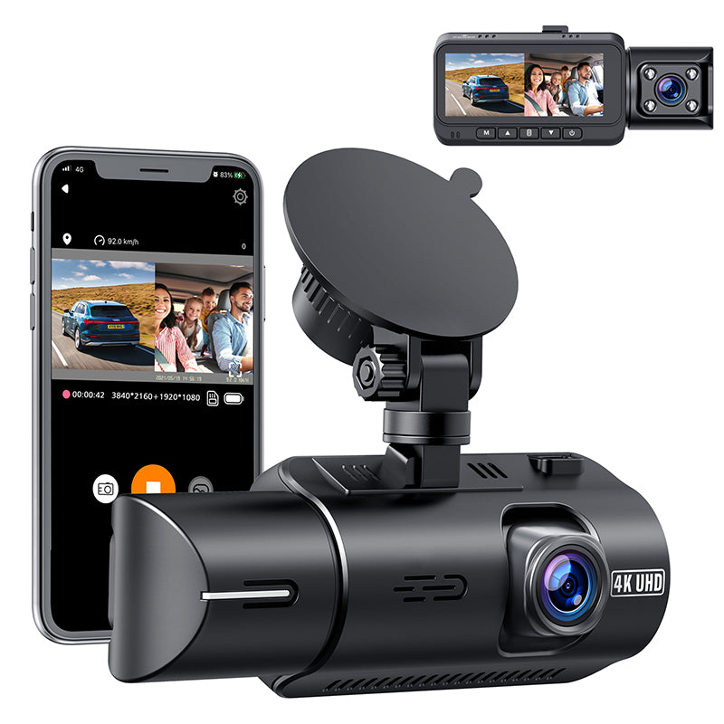 Toguard CE67A 4K Front und Inside GPS WiFi 2160P + 1080P Dual Dash Camera