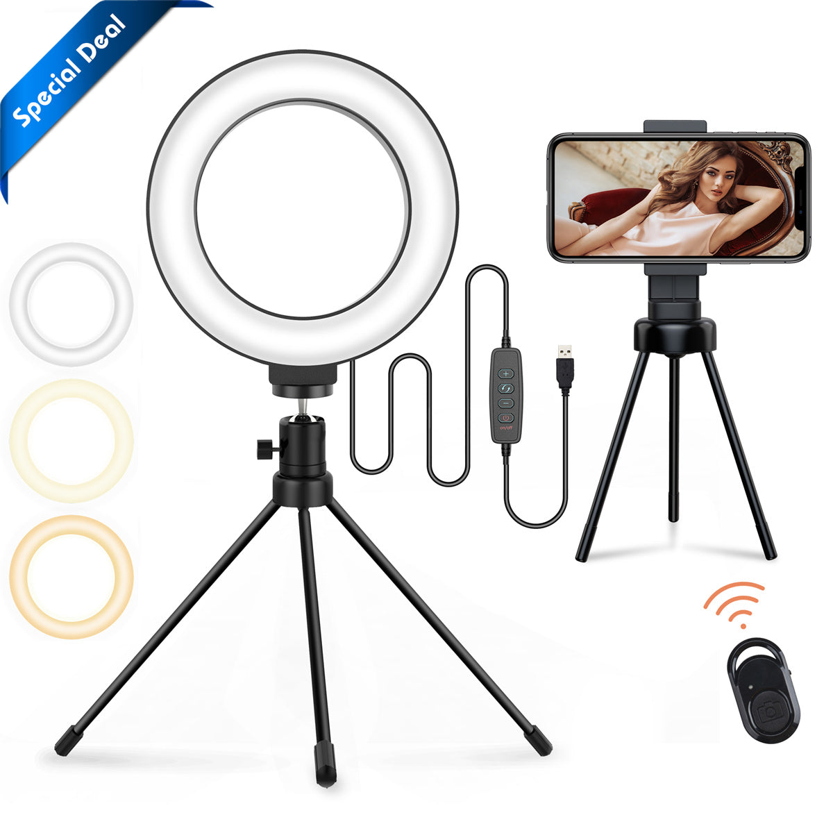 PC46 6” Selfie Ring Light with Stand