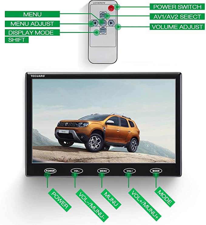 Toguard D701 7inch Monitor Portable Powered LCD Display - Toguard camera